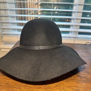 Nordstrom Black Fedora Hat Classic Wide Brim